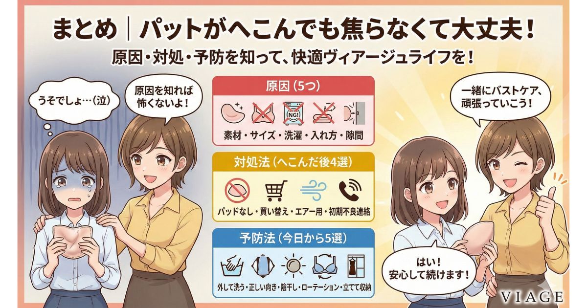 ヴィアージュ パッド へこむ まとめ