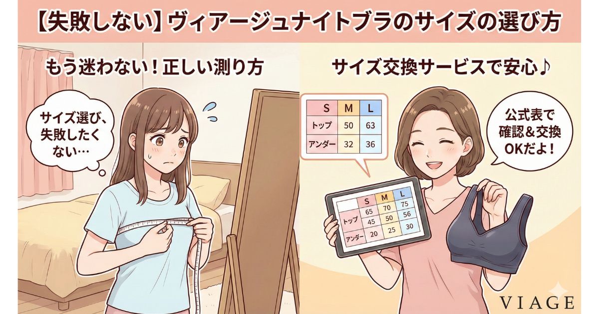ヴィアージュナイトブラ サイズの選び方