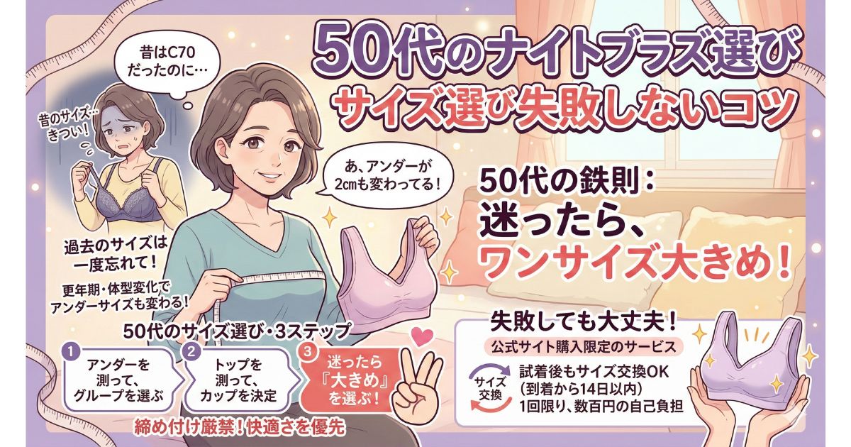 ヴィアージュ ナイトブラ 50代 サイズ選び