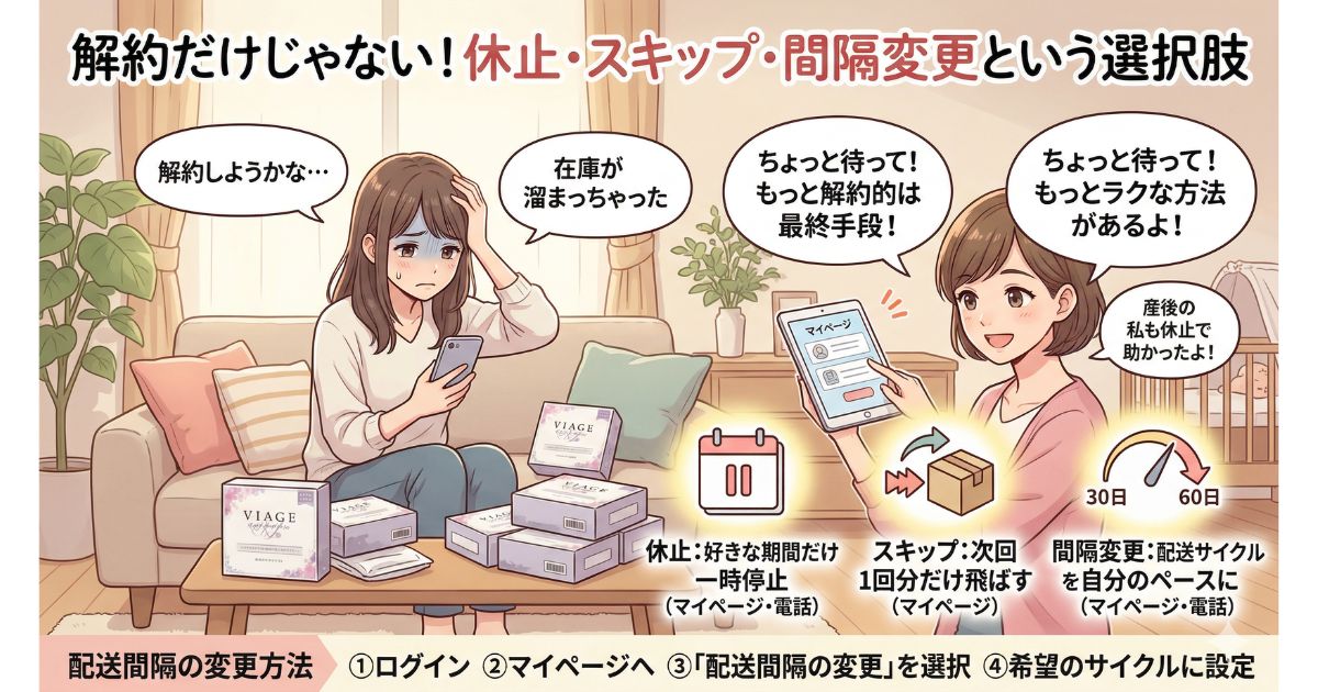 ヴィアージュ 解約 休止 スキップ