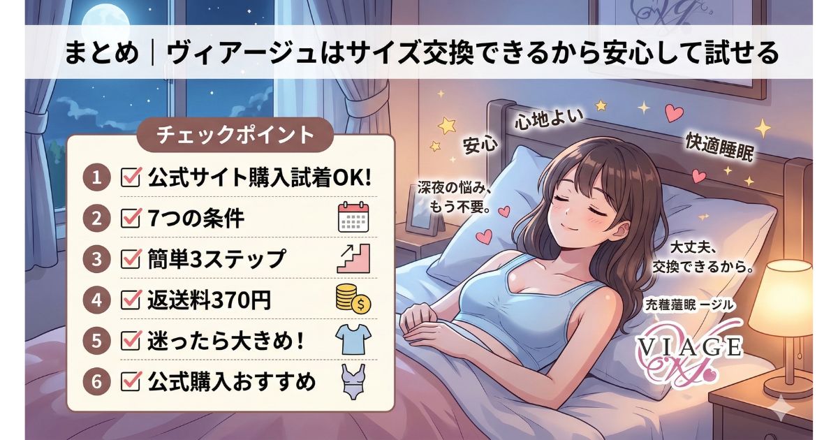 ヴィアージュ サイズ交換 まとめ