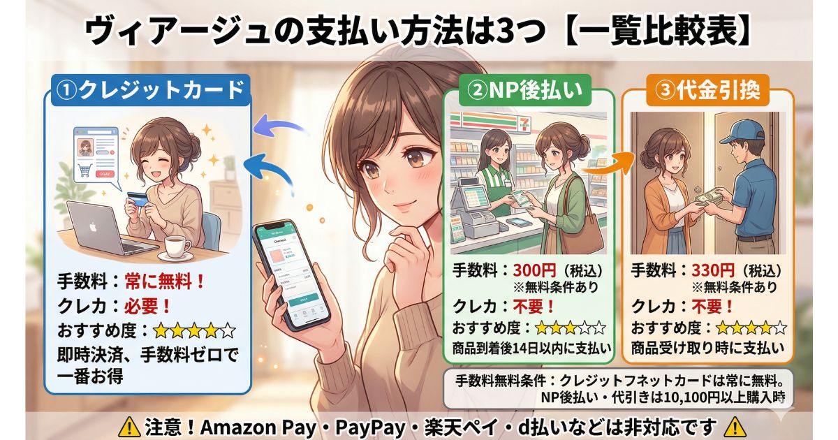 ヴィアージュ 支払い方法 比較